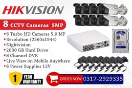 5MP 8 CCTV Cameras Bundle Brand HIKVision