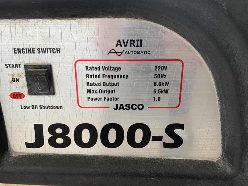 JASCO 6.5kw J8000-S Generator 1