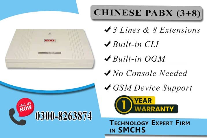 PABX (3+8) 1 Year Warranty 0