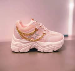 ladies woman fashion stylish pink white beautiful joggers shoes boots