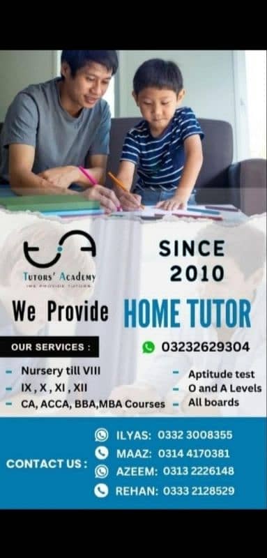 TUTORS FOR ALL GRADES 0