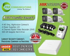 4 CCTV Cameras 5mp Package HIK Vision (Authorized Dealer)