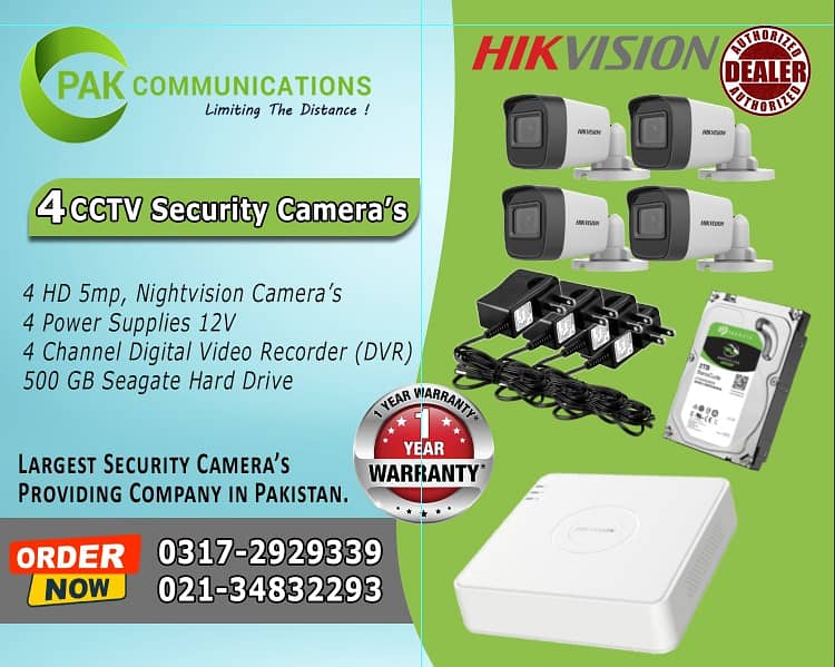 4 CCTV Cameras 5mp Package HIK Vision (Authorized Dealer) 0