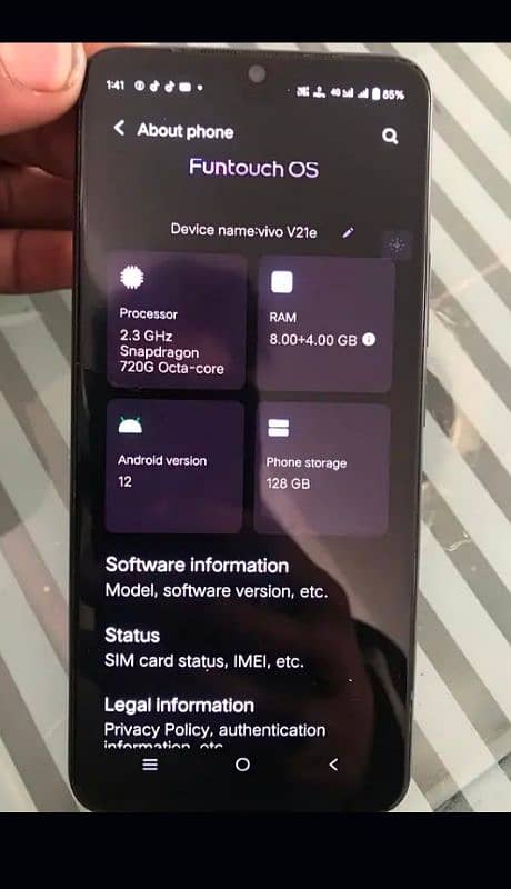 Assalamoalikum vivo v21e 8+4Ram 128Memery pinal change hy 1