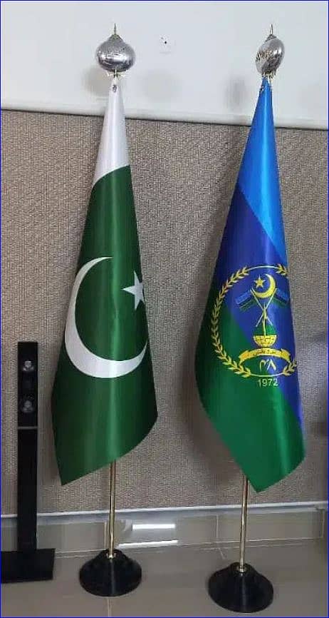 Pakistan Flag / Army Flag + vip golden Stand for army Office 6