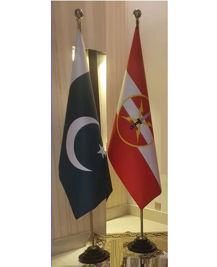 Pakistan Flag / Army Flag + vip golden Stand for army Office 7