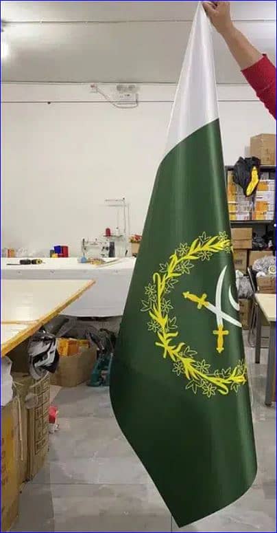 Pakistan Flag / Army Flag + vip golden Stand for army Office 14