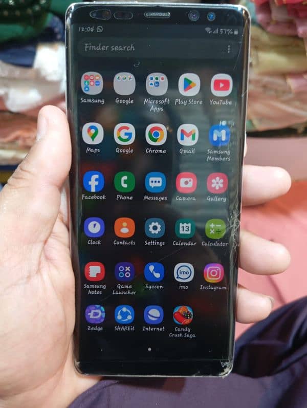 Samsung note 8 all ok minor se shad he or barik he or ek sim offichal 0