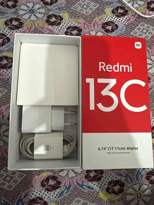 Redmi 13c 6+6 12/128 Gb 10/10 condition with box cable charger 1