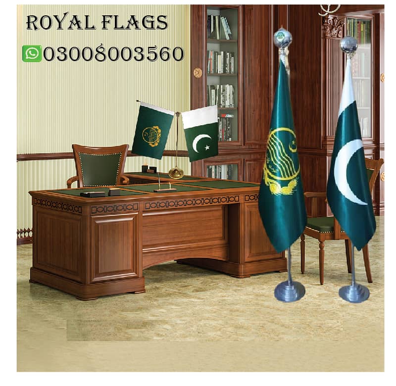 CM Punjab & Government Flags with Golden Pole | Commissioner Flag pole 10