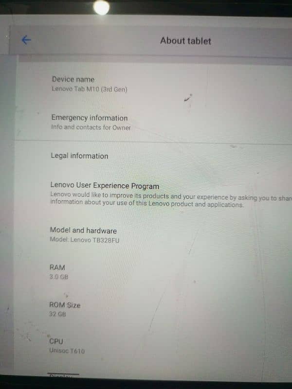 Lenovo tab M10 (3rd gen) 3/32 5
