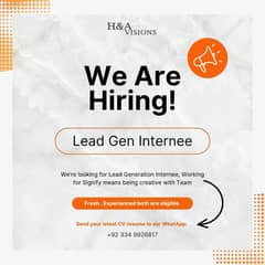 We are hiring lead generation officer.