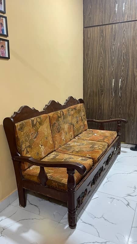 3 seater wooden sofa 0