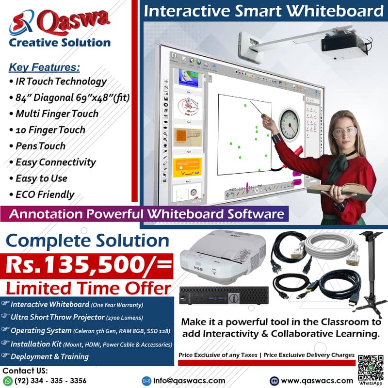 Smart Board, Interactive Whiteboard, Smart Touch Display IFP, Project 0