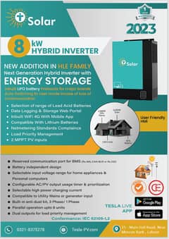 Solar Inverter Tesla 8 kW HYBRID INVERTER