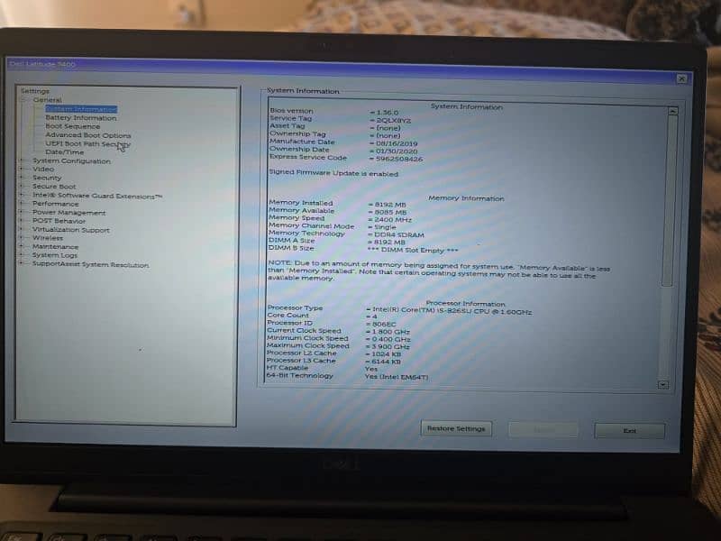 Dell latitude 7400 i5 8th gen 5