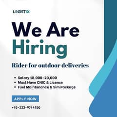 Rider for outdoor delivery