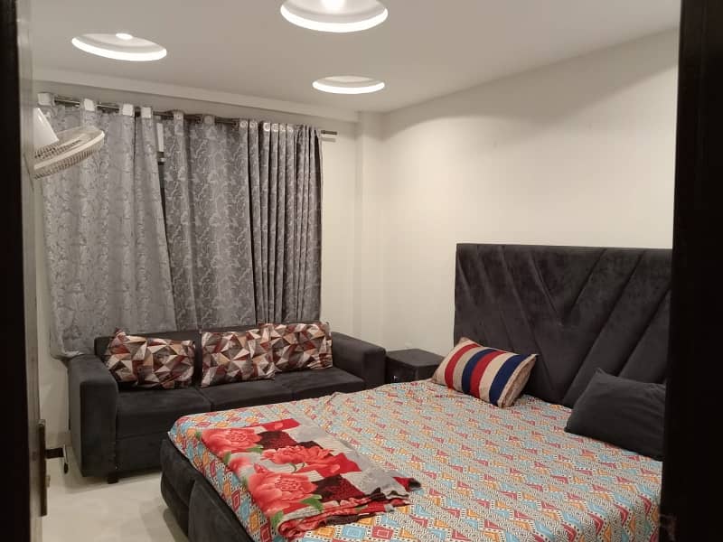 One Bed Room Tv Lunch Kichan Attach Bathroom Fully Luxury Furnished Apartment Available In Bahria Town Lahore Near Market Bank Park Masjid 0