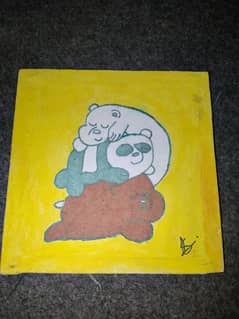 3 bears painting hand made