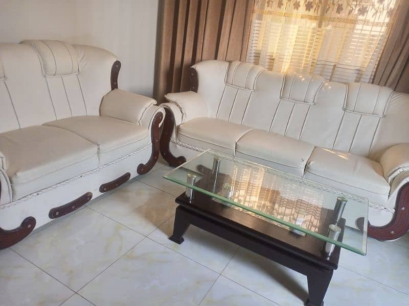 7 seater leather sofa set with table 1