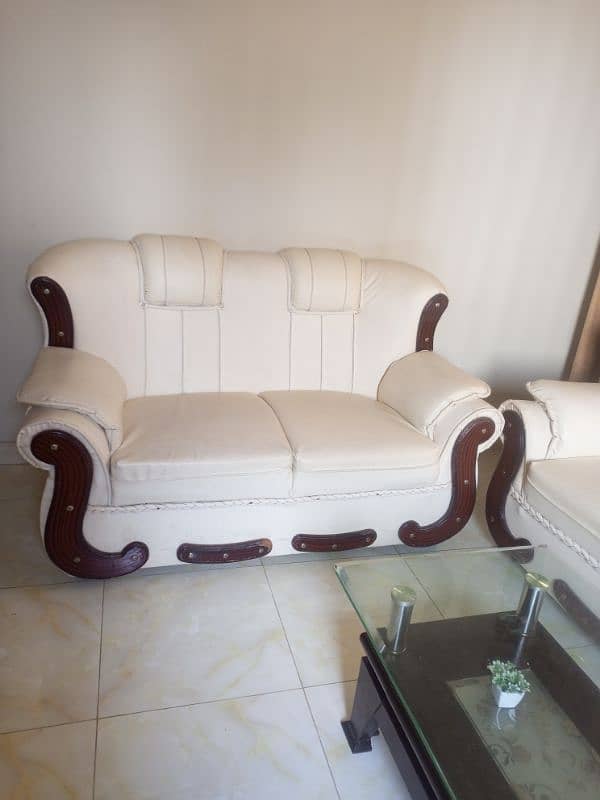 7 seater leather sofa set with table 5