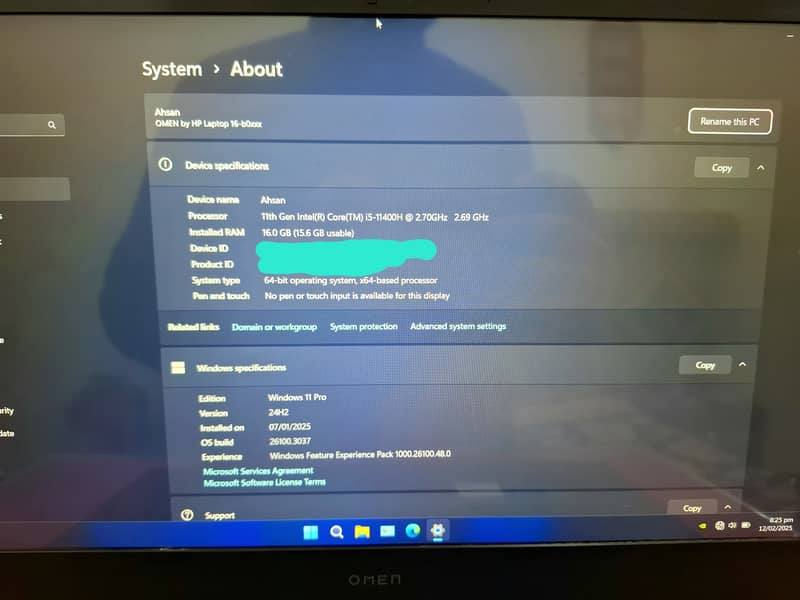 HP OMEN 16 Laptop | Core i5 11th Gen | 16GB Ram | 512 SSD | RTX 3050Ti 2