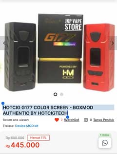 HOTCIG G177 COLOR SCREEN - BOXMOD AUTHENTIC BY HOTCIGTECH