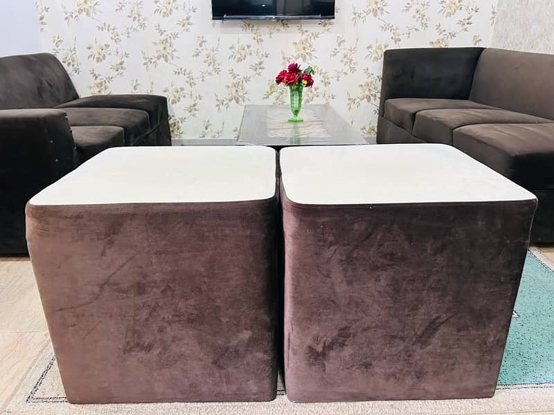 brown velvet sofas with center table 2