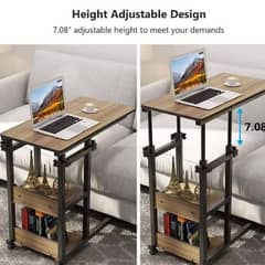 Wooden Adjustable Laptop Side Table For Sofa And Bed