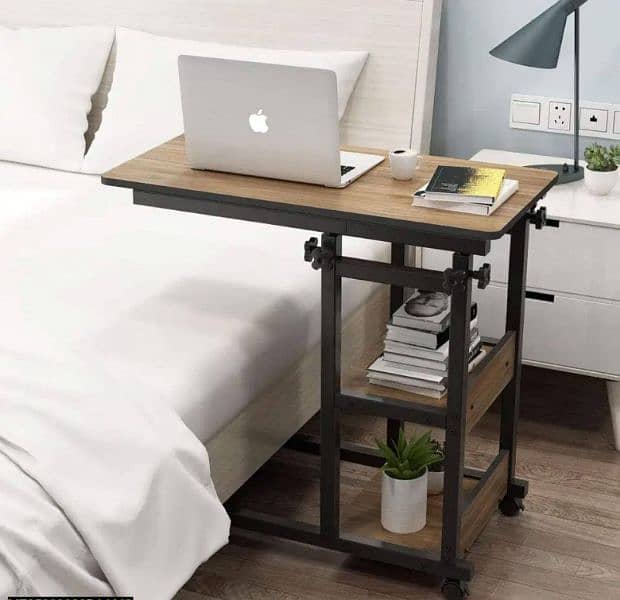 Wooden Adjustable Laptop Side Table For Sofa And Bed 1