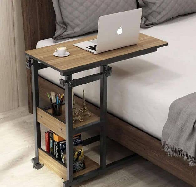 Wooden Adjustable Laptop Side Table For Sofa And Bed 3