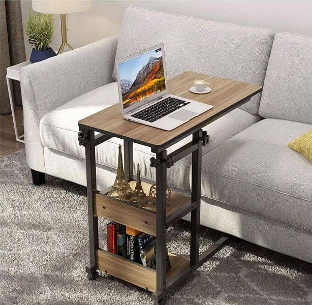 Wooden Adjustable Laptop Side Table For Sofa And Bed 5