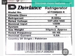 Dawlance Refrigerator condition 10/10