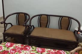 2 pure wooden sofa for sale 1 double seat and 1 single seat