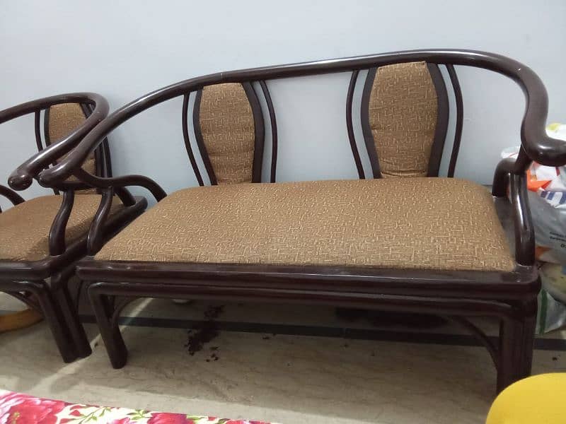 2 pure wooden sofa for sale 1 double seat and 1 single seat 3