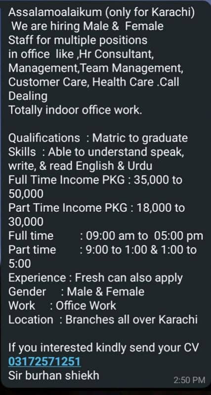 We Are Hiring (only for Karachi) 0