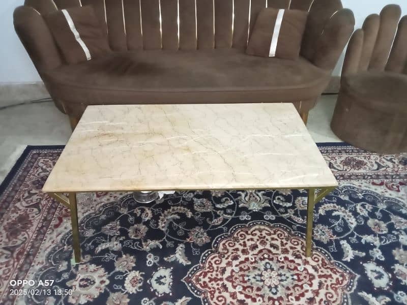 7 seater sofa and marble top table 5