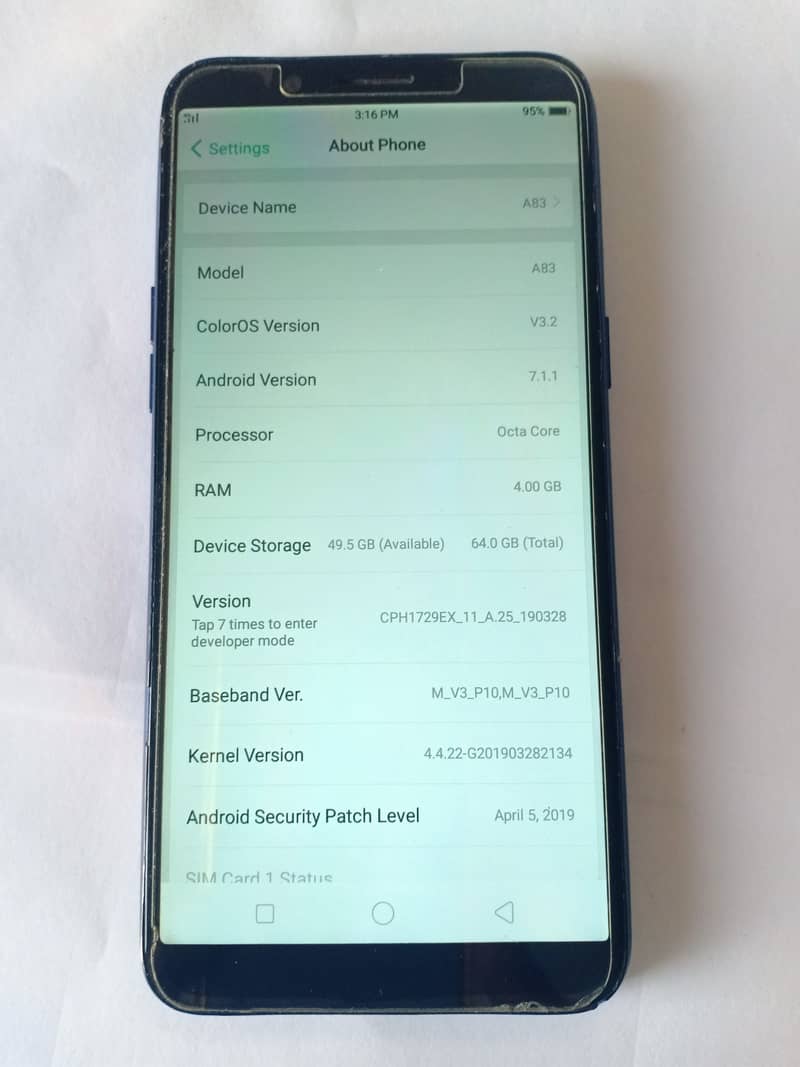 Oppo A83 Good Condition, 4gb 64gb 2