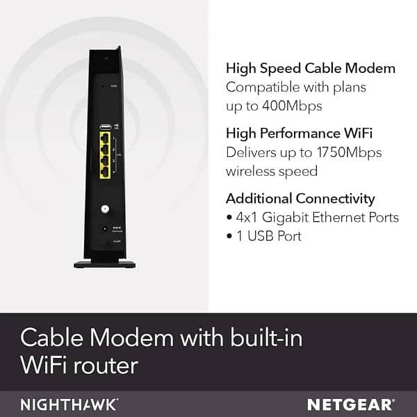 NETGEAR C6300 AC1750 WiFi Cable Modem Router 2