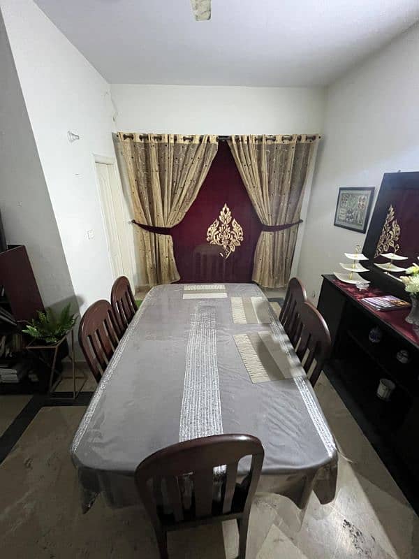 Dining table with 6 chairs pure wooden 3