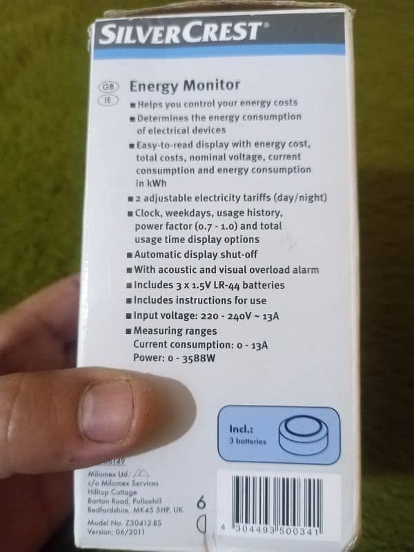 Electric Energy Monitor UK branded SilverCrest 5