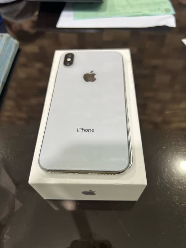 IPhone X Silver 256gb PTA approved With box 1