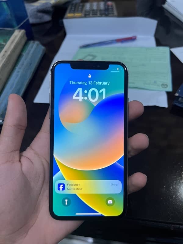 IPhone X Silver 256gb PTA approved With box 3