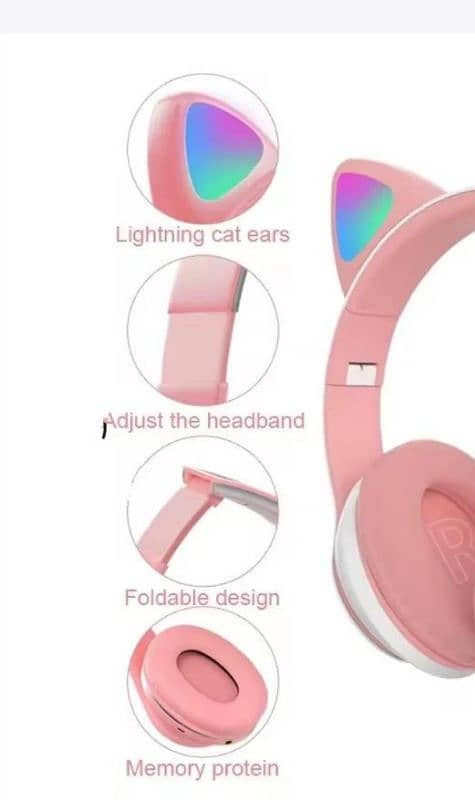 Cat ear headphones with mic bluetooth 1