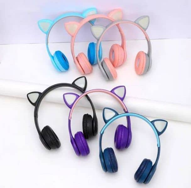 Cat ear headphones with mic bluetooth 4