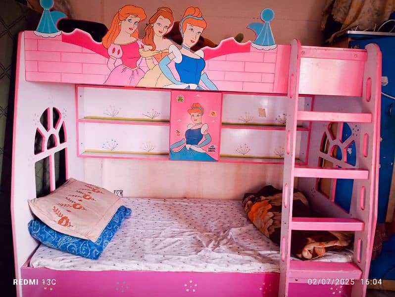 kids bunker bed with 2 mattress 1