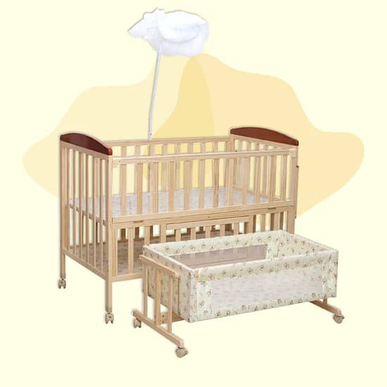 Multi-purpose Baby Bed and Baby Swing with Wheels and Net 0