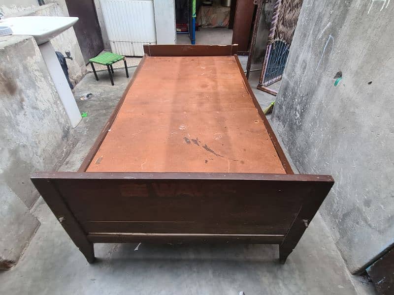 2pcs single bed pure wood 1