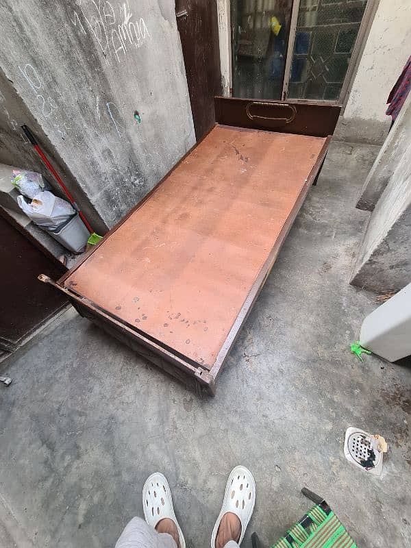 2pcs single bed pure wood 2