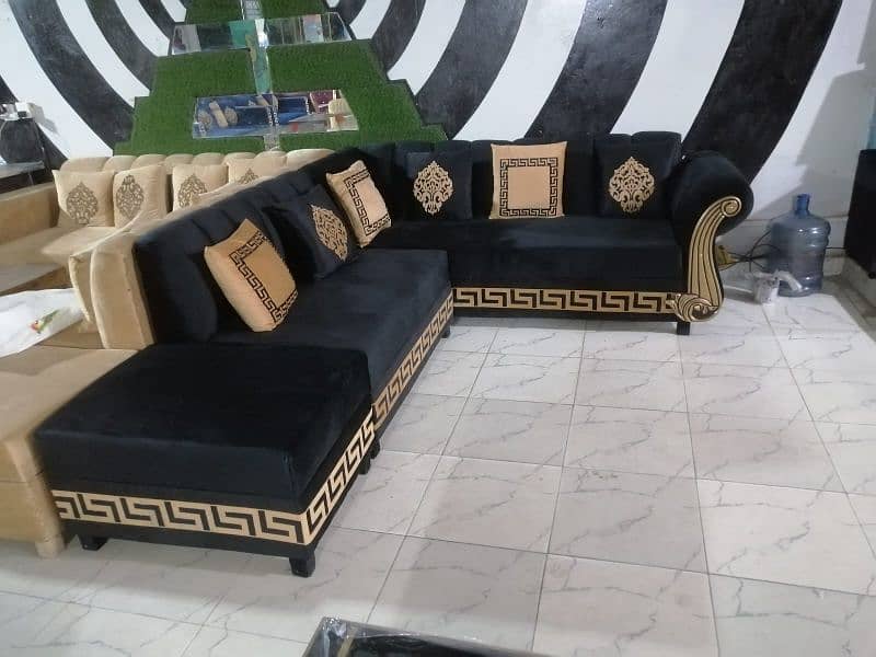 L shape corner sofa - 6 seater sofa set - velvet stuff/ 3,2,1 sofa / 18